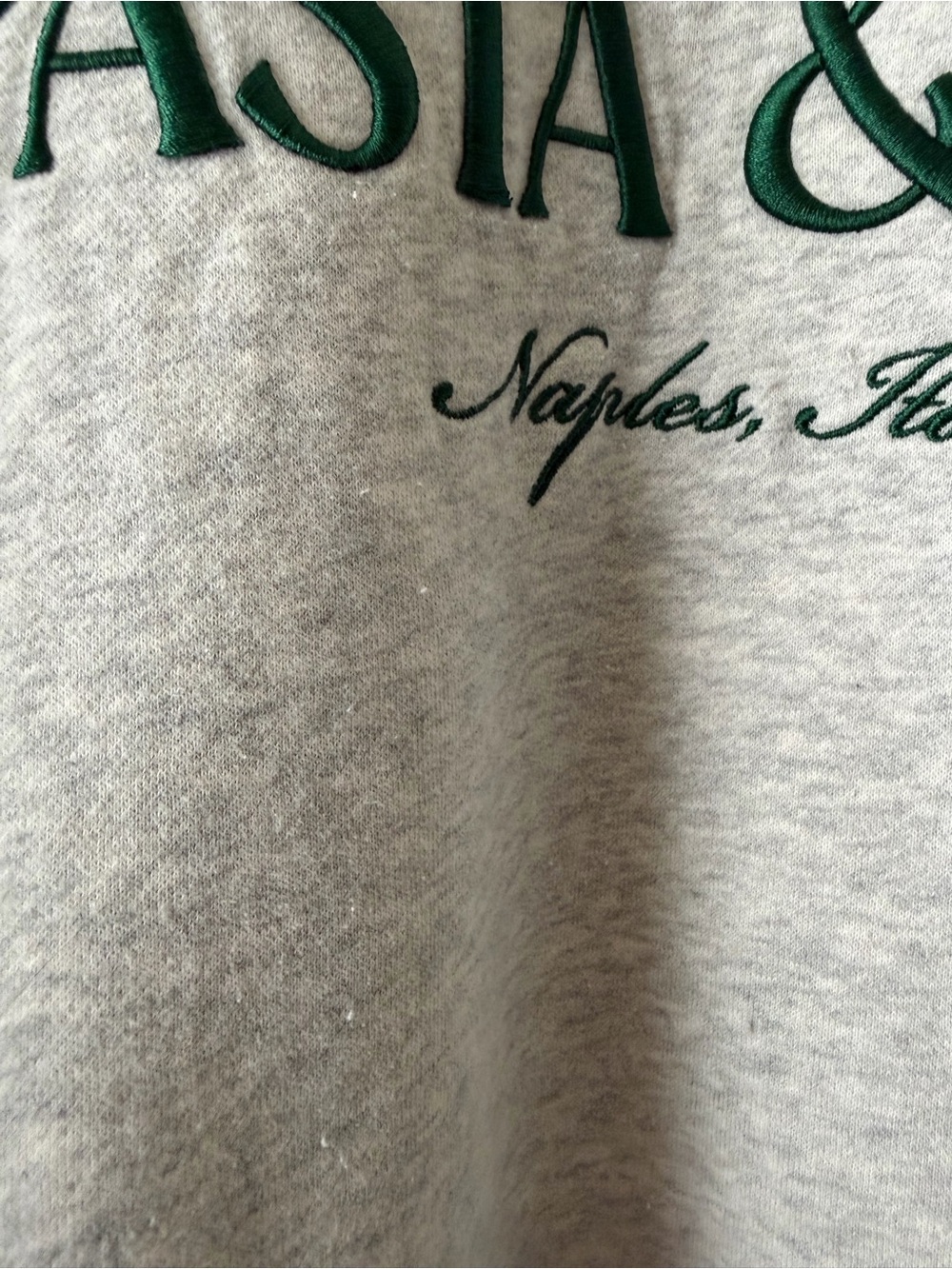 Abercrombie & Fitch Light Gray "Pasta & Vino" Crew Sweatshirt - Picture 3 of 4